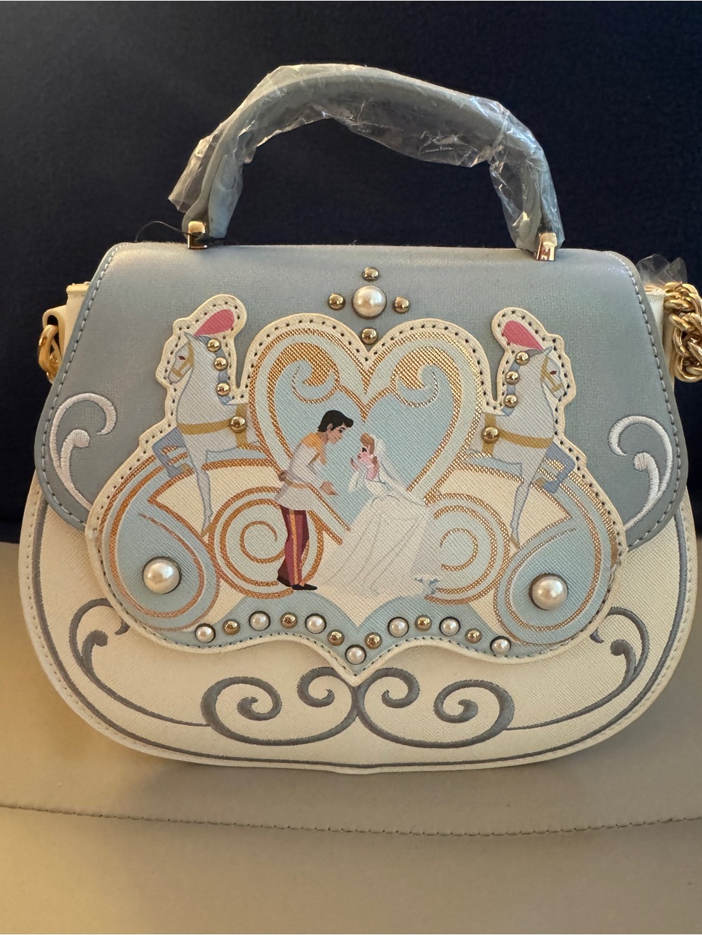 Danielle Nicole Cinderella Wedding Carriage Top-Handle Bag in Light Blue - Picture 2 of 7